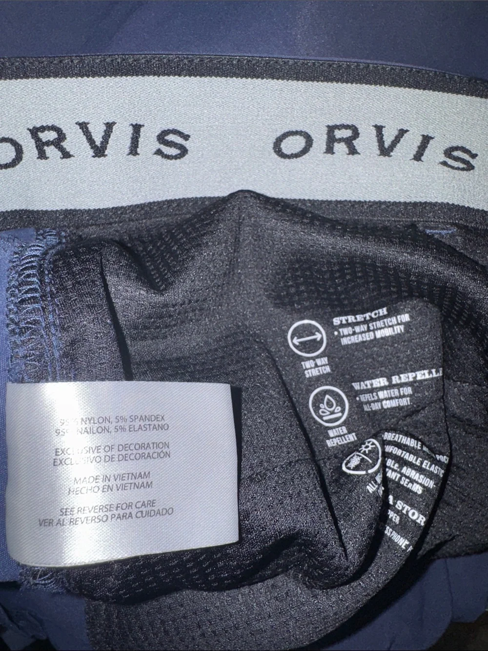 Orvis Navy Cargo Travel Pants Sz 40x32 Gorpcore hiking outdoors trekking